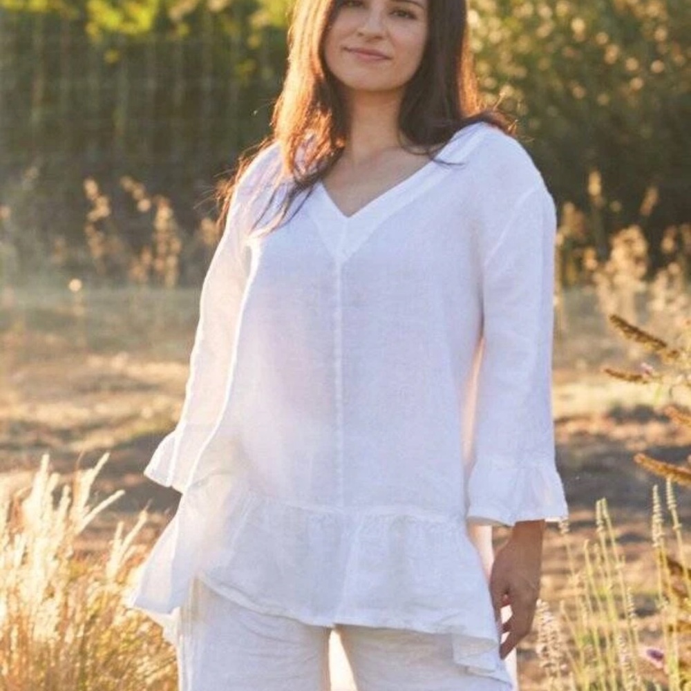 bryn Walker Ivory V-Neck Tunic